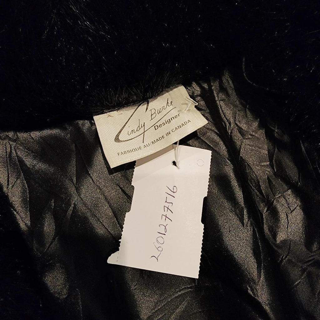 Cindy Burke Vintage Chevron Faux Fur Jacket Sz L