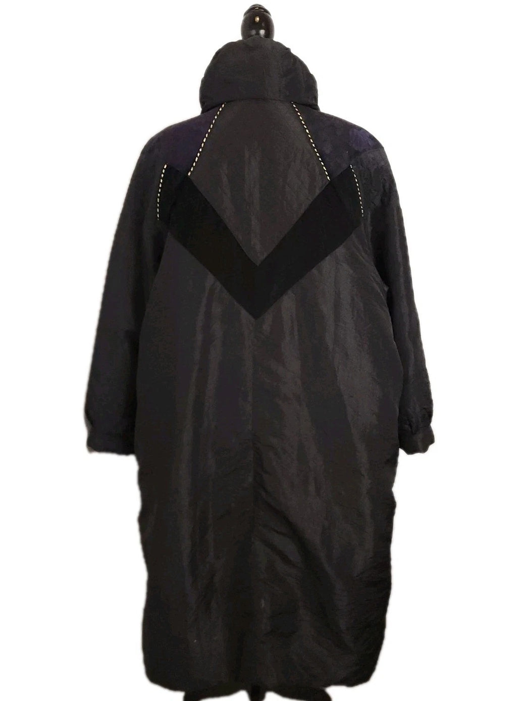 Liz Moody 3XL Vintage Padded Full-length Puffer Overcoat Black