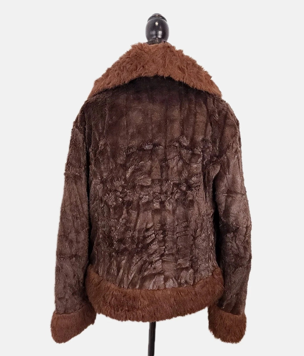 Layavi Faux Fur Sz S Brown Vintage Coat