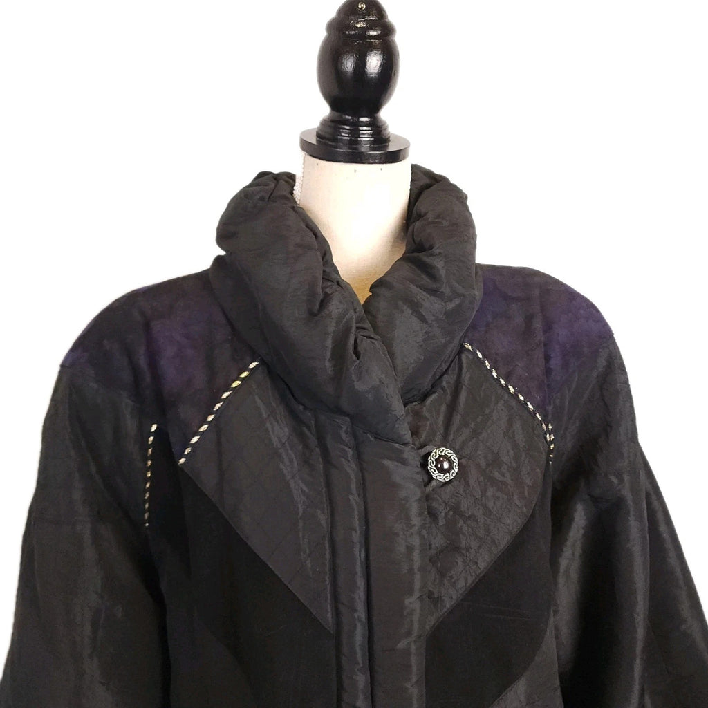 Liz Moody 3XL Vintage Padded Full-length Puffer Overcoat Black