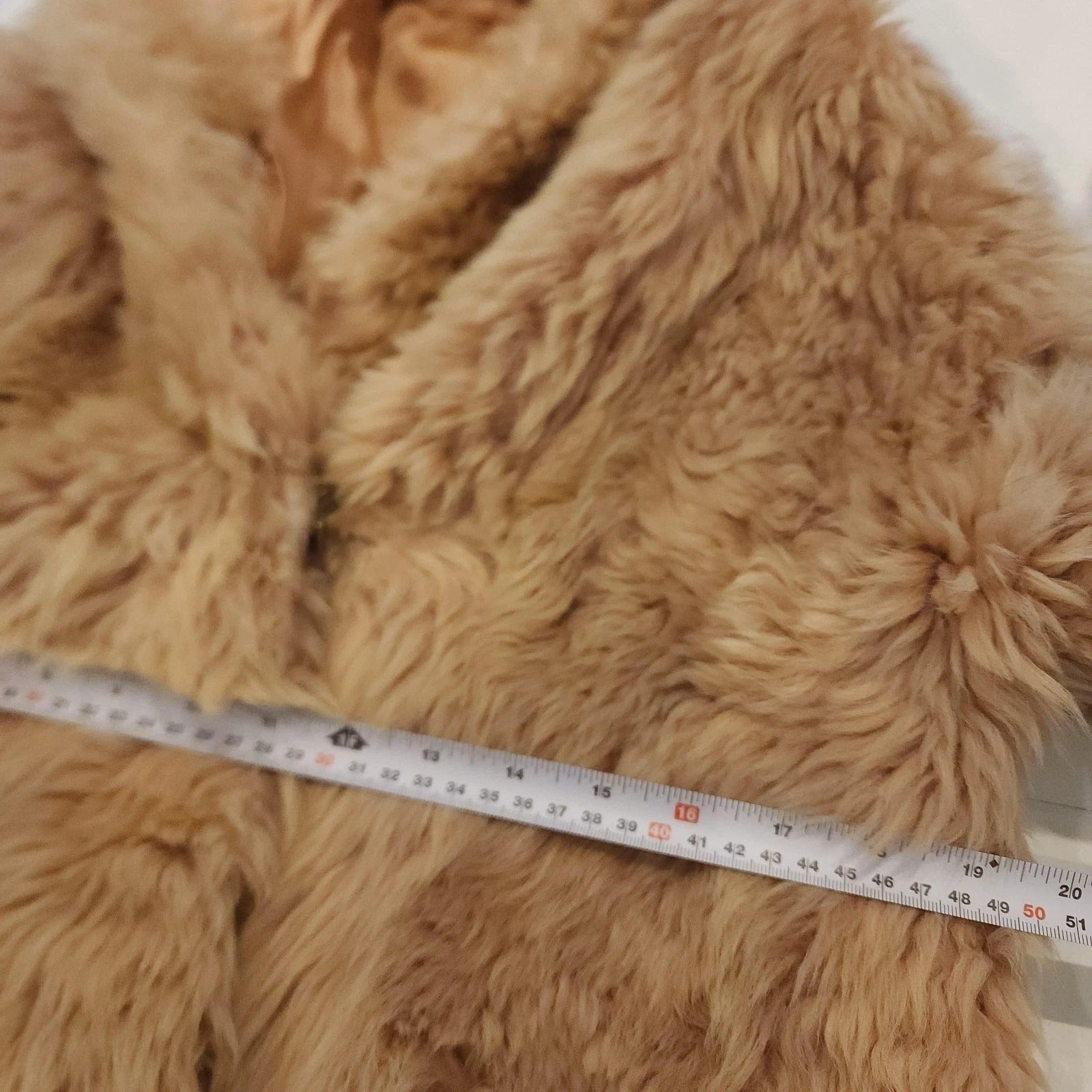 60's Vintage Hooded Plush Teddy Coat Golden Brown Faux Fur Coat Sz M
