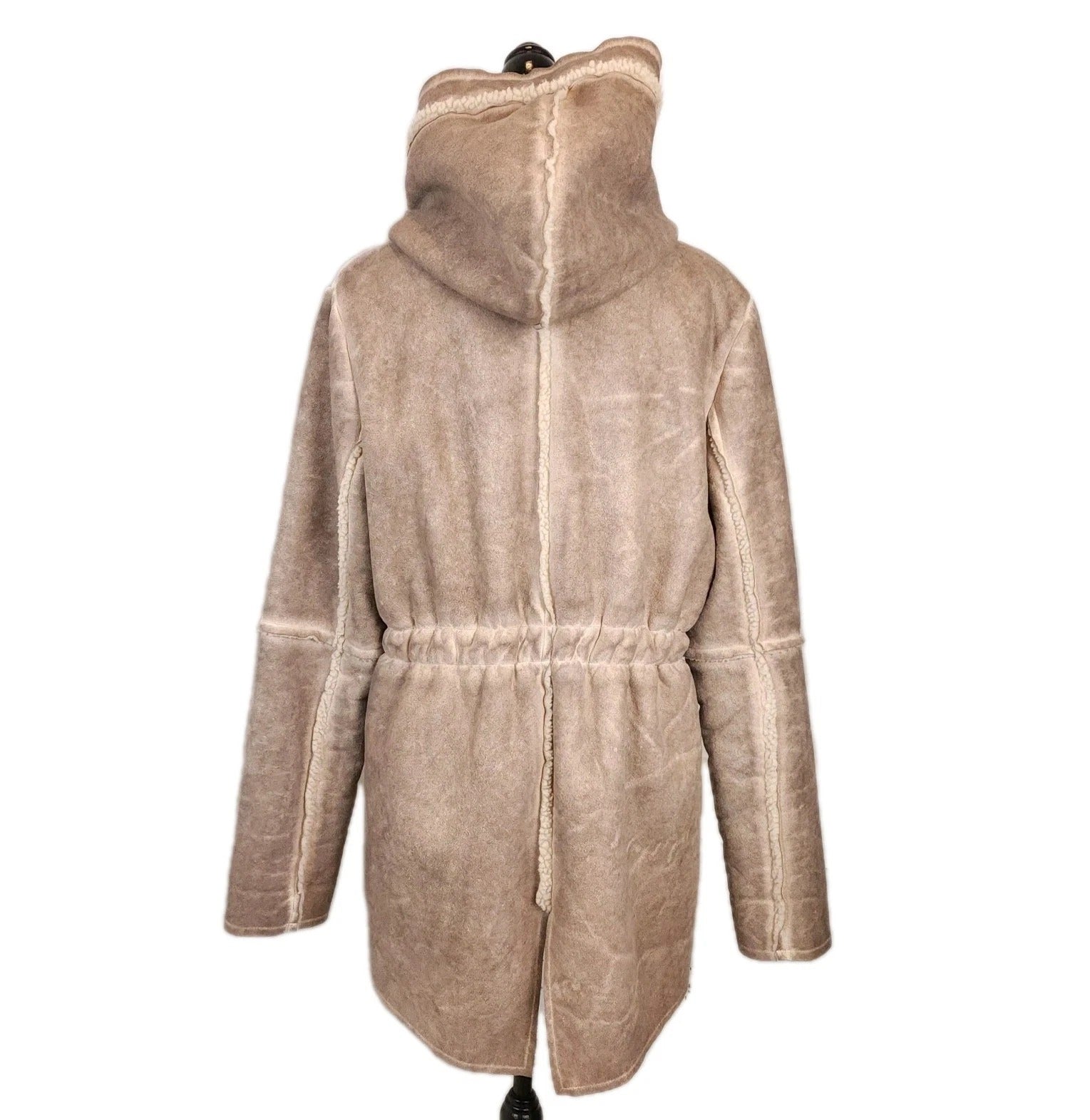 CALIFORNIA MOONRISE Shearling Snap Closures Chestnut Brown Faux Fur Lining Sz L