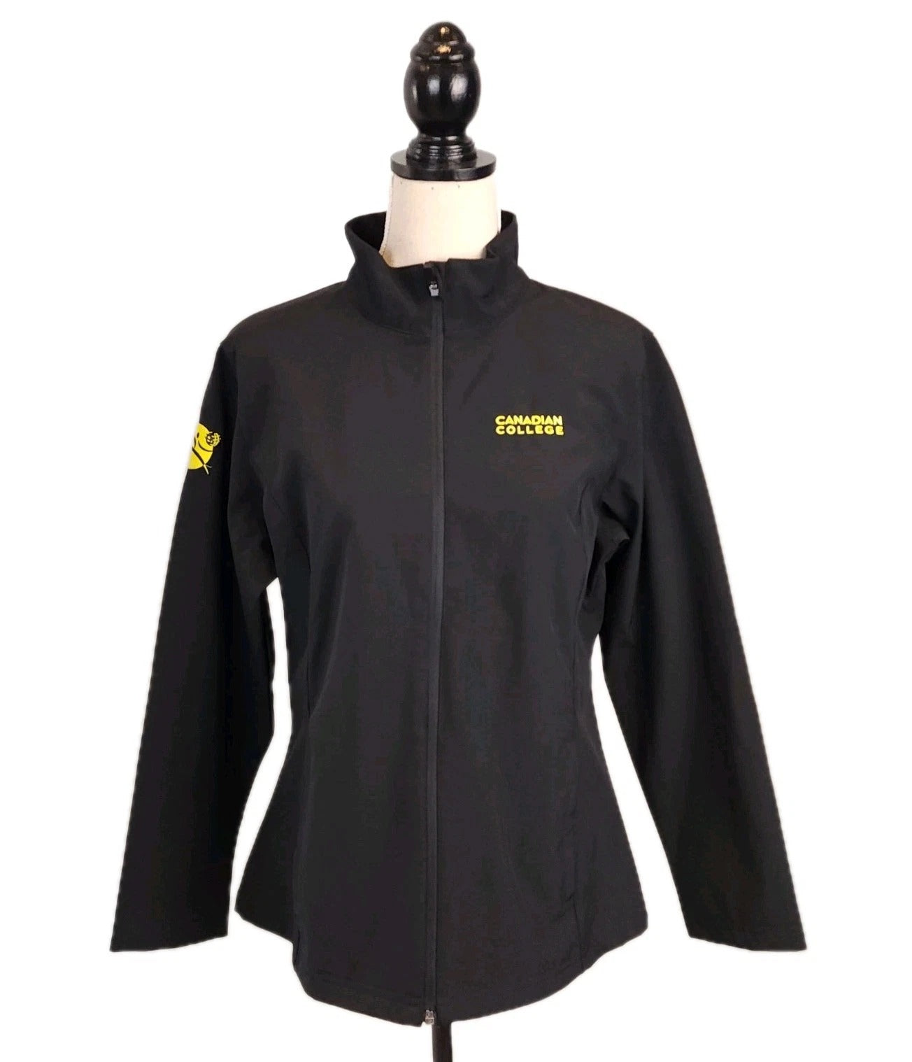 TEAM 365 Canadian College Sleek Fitted Black Full Zip Jacket Sz Large