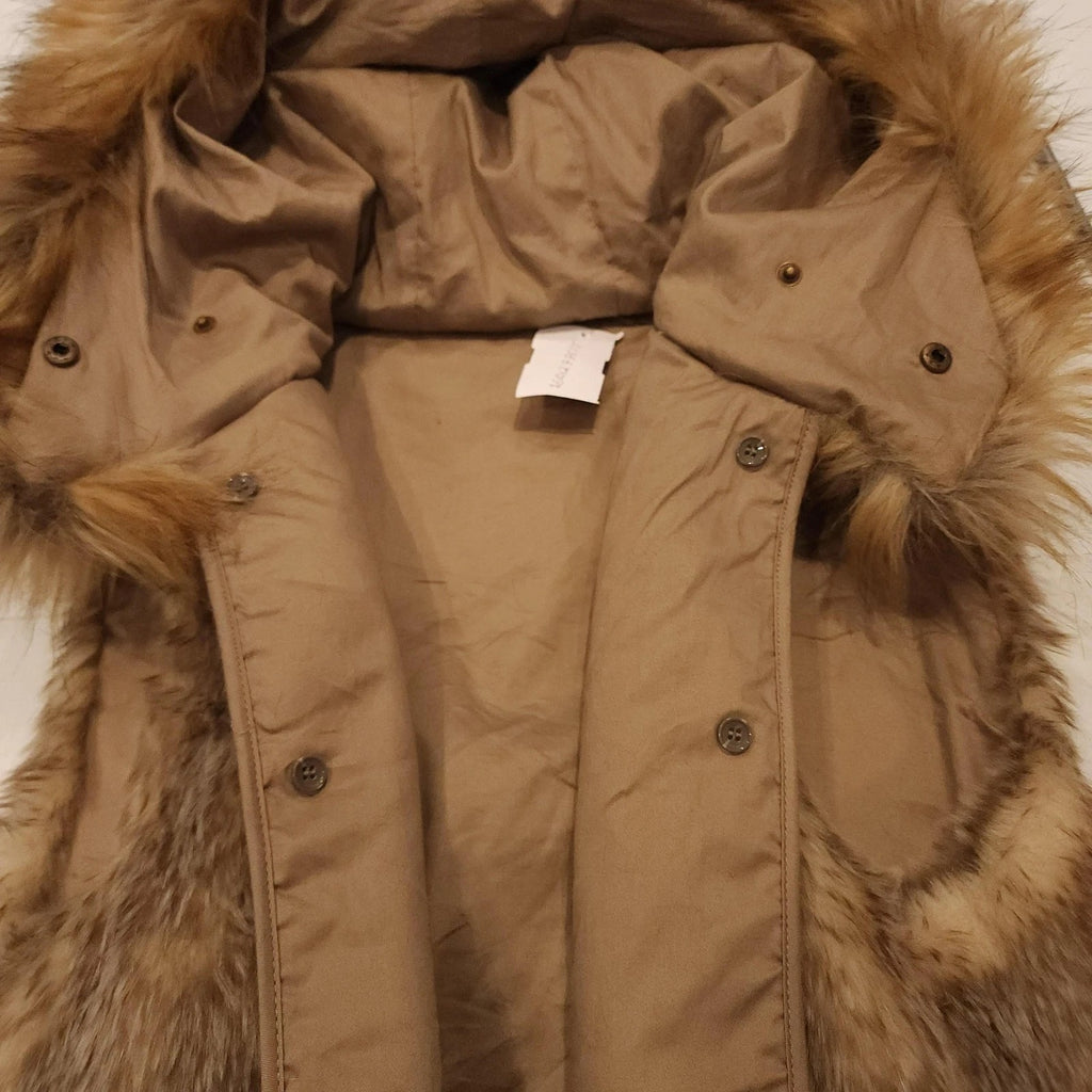 Oversized Hood with Faux Fur Golden Brown Jacket Liner Only Sz M