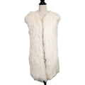 Zara Snowy White Shag Faux Fur Open Vest Sz M