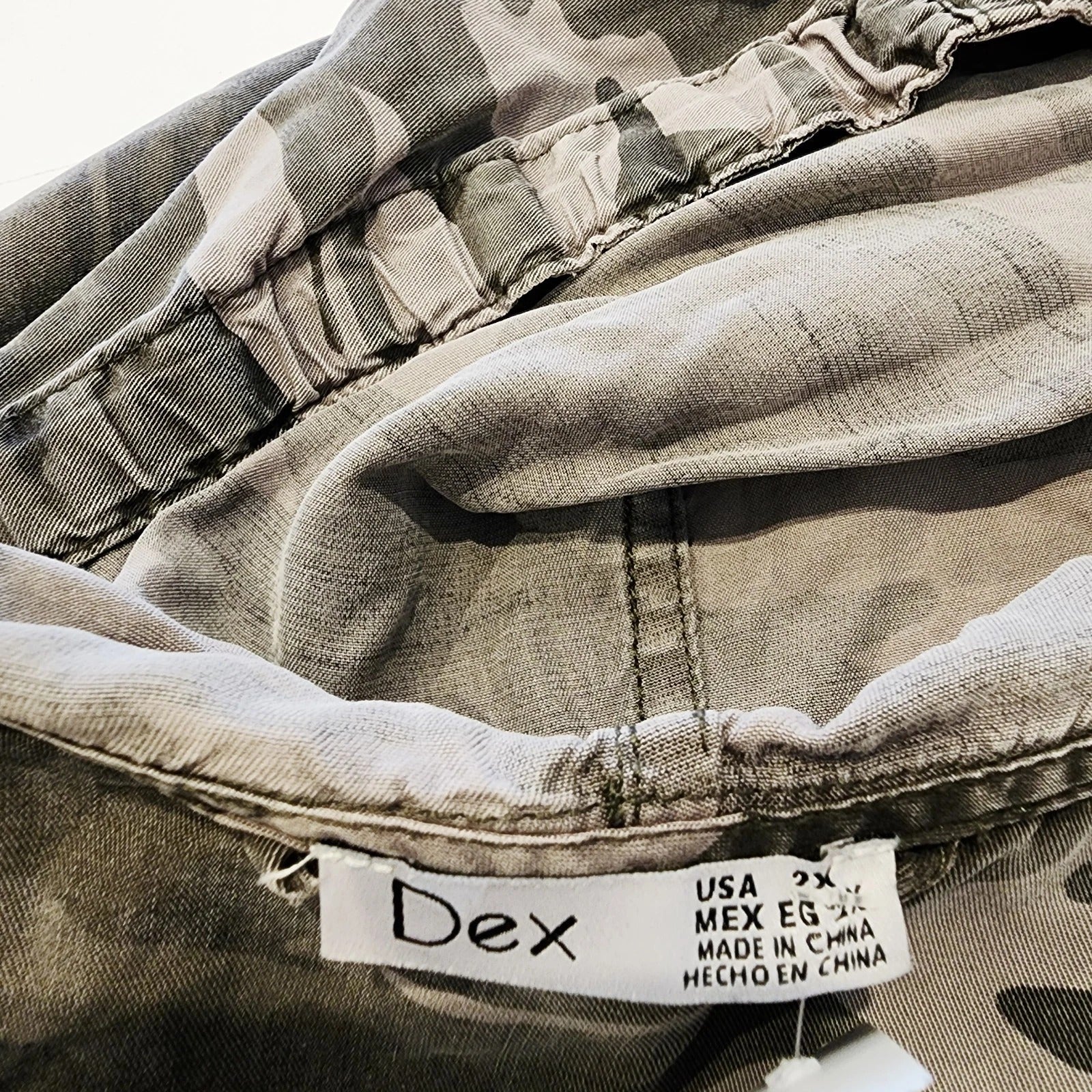 Distressed Camoflauge 2XL Canvas Utility Parka Jacket Full Zip Hood