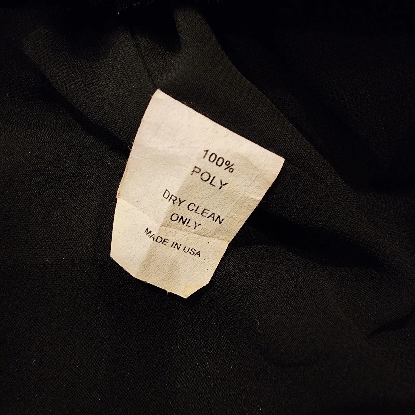 Ricki Cherry Sz L Ribbon Tie Stole Fine Faux Fur Jet Black MADE IN USA Vintage