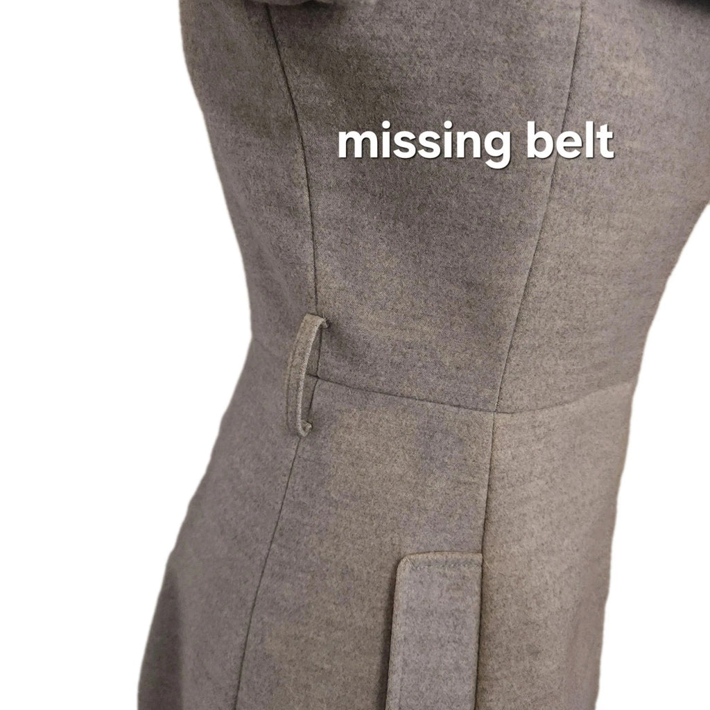 Miss Selfridge A-line Gray Sz Small Wide Lapels Snap Closures Coat