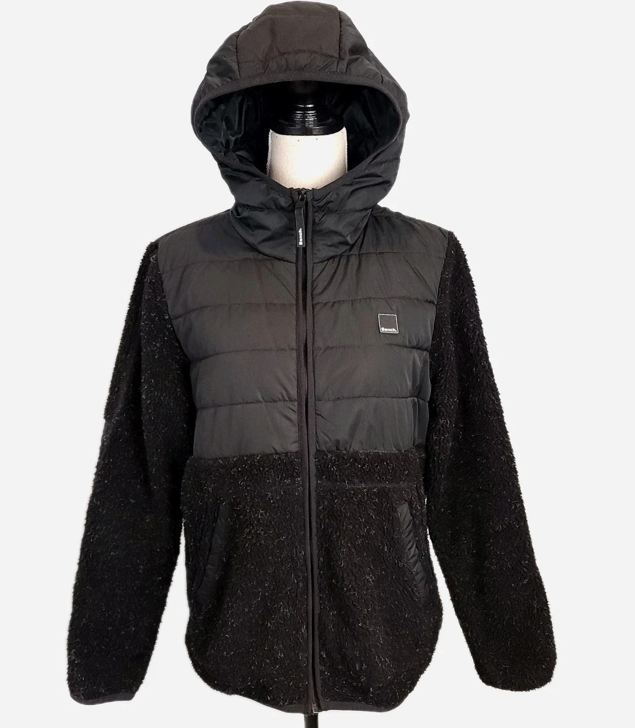 Bench Athleisure Padded Teddy Black Jacket Sz S