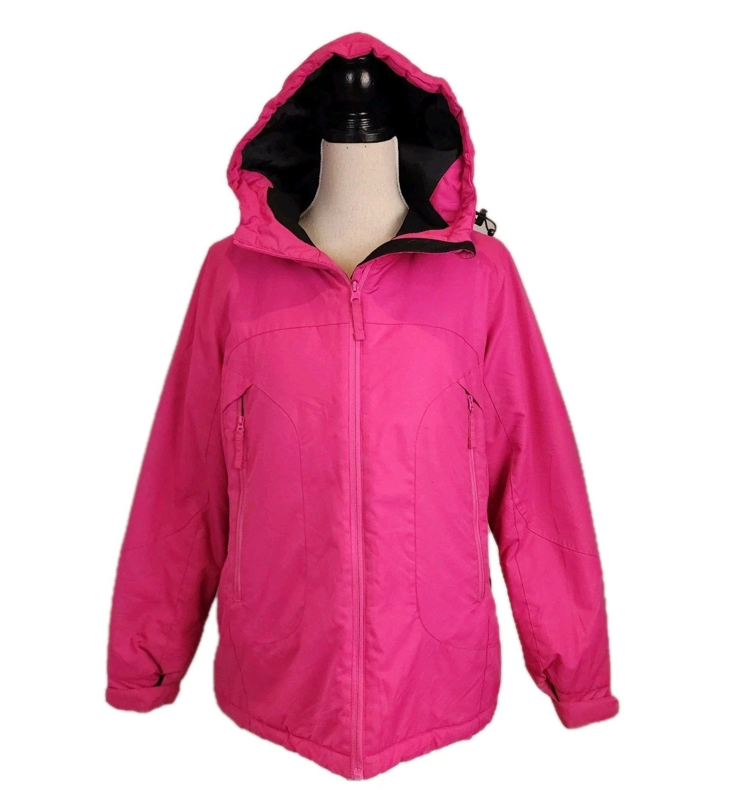 ALPINETEK Sz M Hooded Hot Pink Insulated Winter Jacket Full Zip