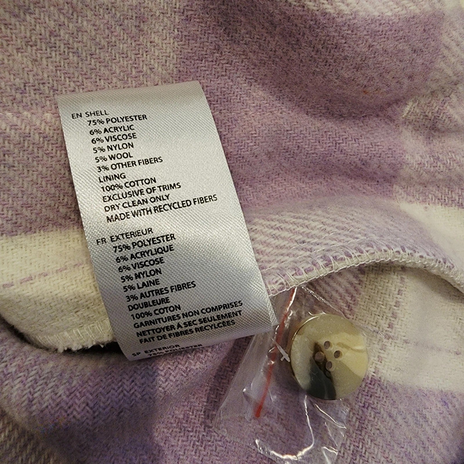 CLOTH BY DESIGN Sz S Lavender Buttoned Shacket Over Shirt