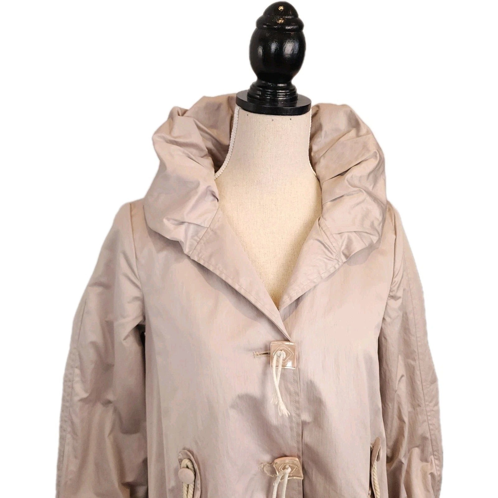 IFALLY Bedazzled Y2K Slate Gray Metallic Ruched Coat Sz Medium