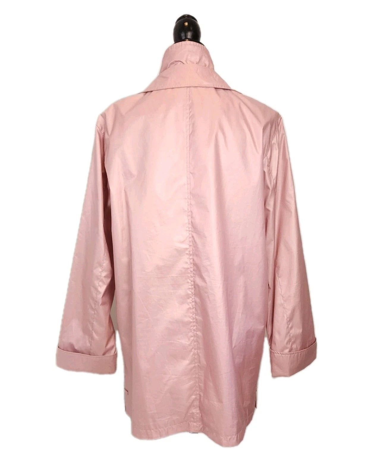 LINDOR PETITE Sz L Metallic Soft Pink Full Zip Jacket Water Repellent