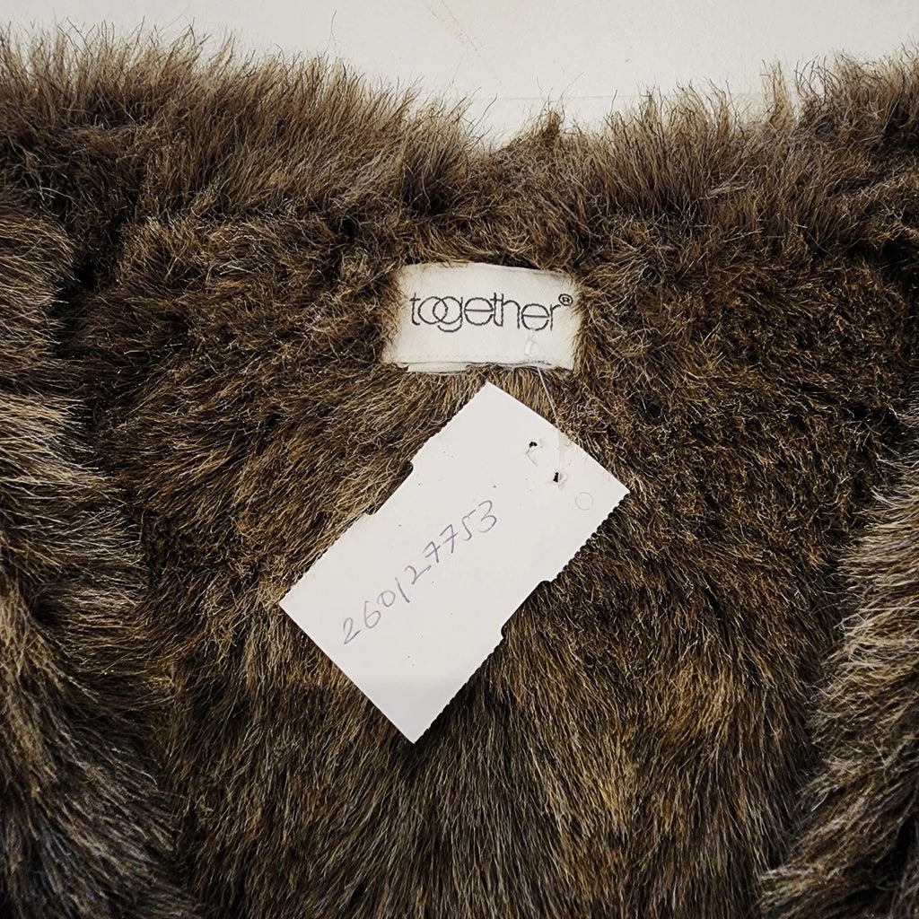 Together Sz S Faux Fur And Suede Vest Horn Toggle