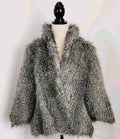 Cynthia Rowley Sz M Faux Fur Cape Gray