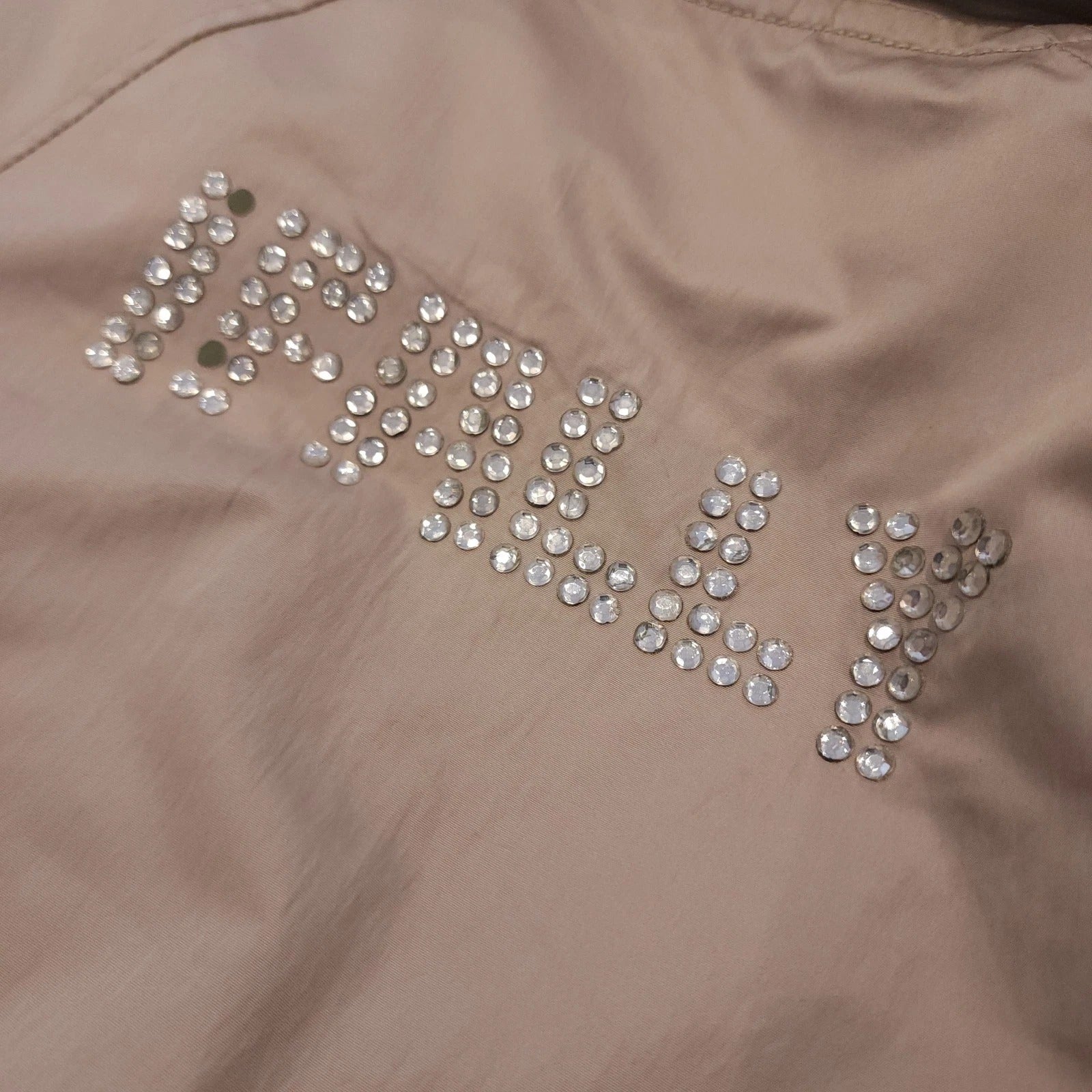 IFALLY Bedazzled Y2K Slate Gray Metallic Ruched Coat Sz Medium