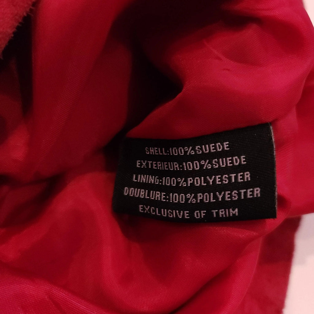 Genuine Suede Leather XL Cafe Racer Jacket Hot Pink Full Zip