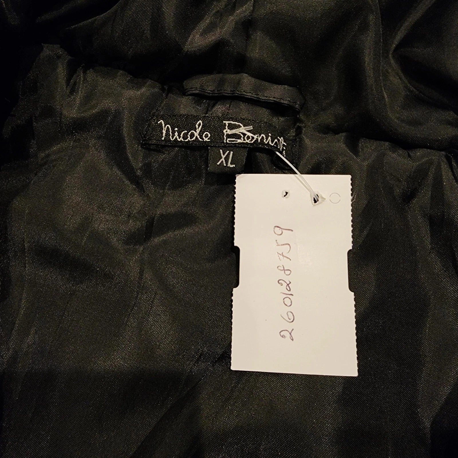 Nicole Benisti XL Faux Fur Full Zip Vest Hooded Black
