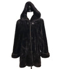 Hooded Plush Faux Fur Black OverCoat Sz L UTX OUTDOORS