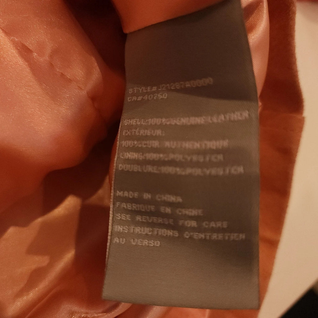 GUILLAUME Leather Salmon Pink Full Zip Jacket Sz Medium