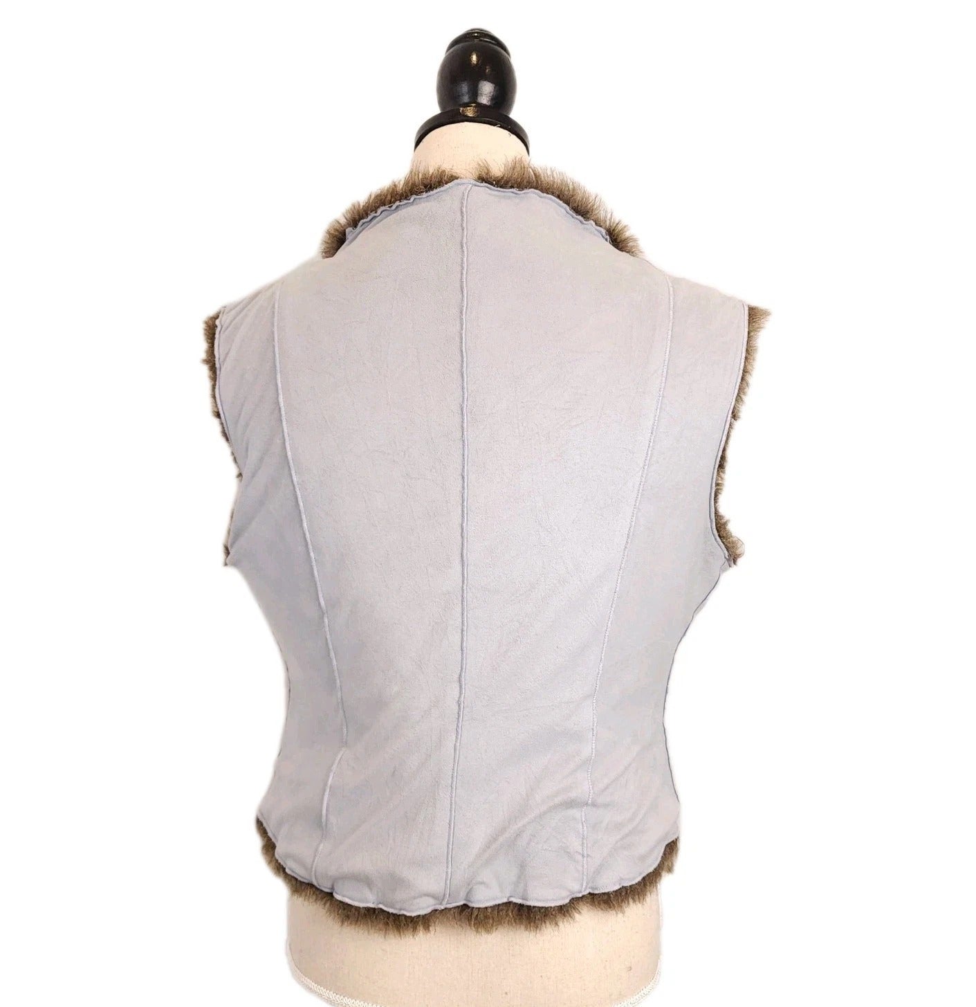 Together Sz S Faux Fur And Suede Vest Horn Toggle