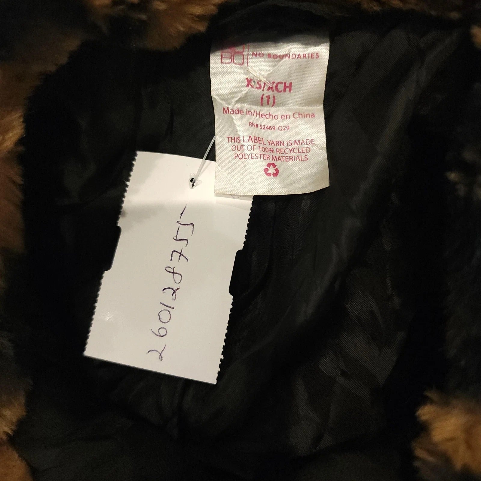 Leopard Print XS Full Zip Hooded Faux Fur Jacket