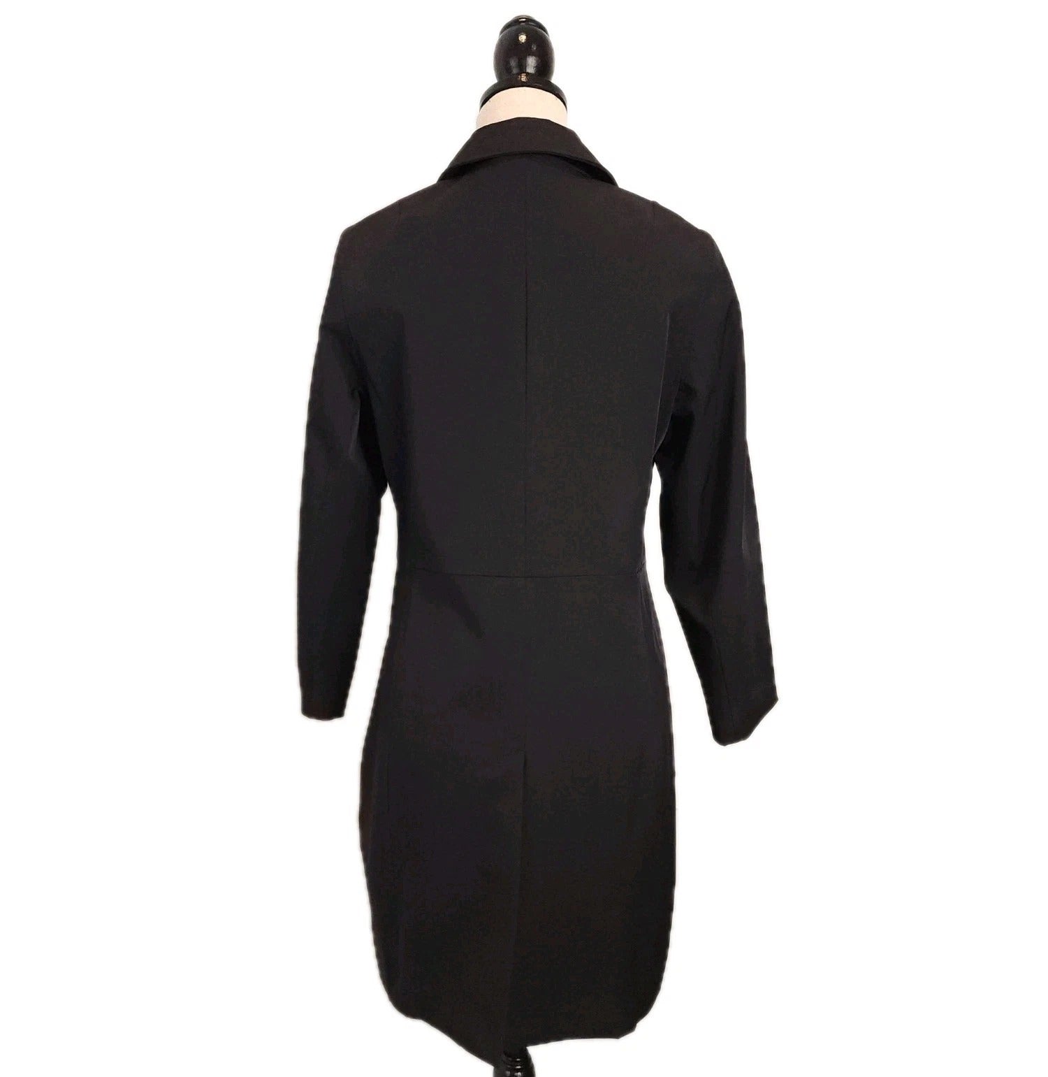 GAP Form Fitting Buttoned Mid-length Black Overcoat Sz M Water Repellent