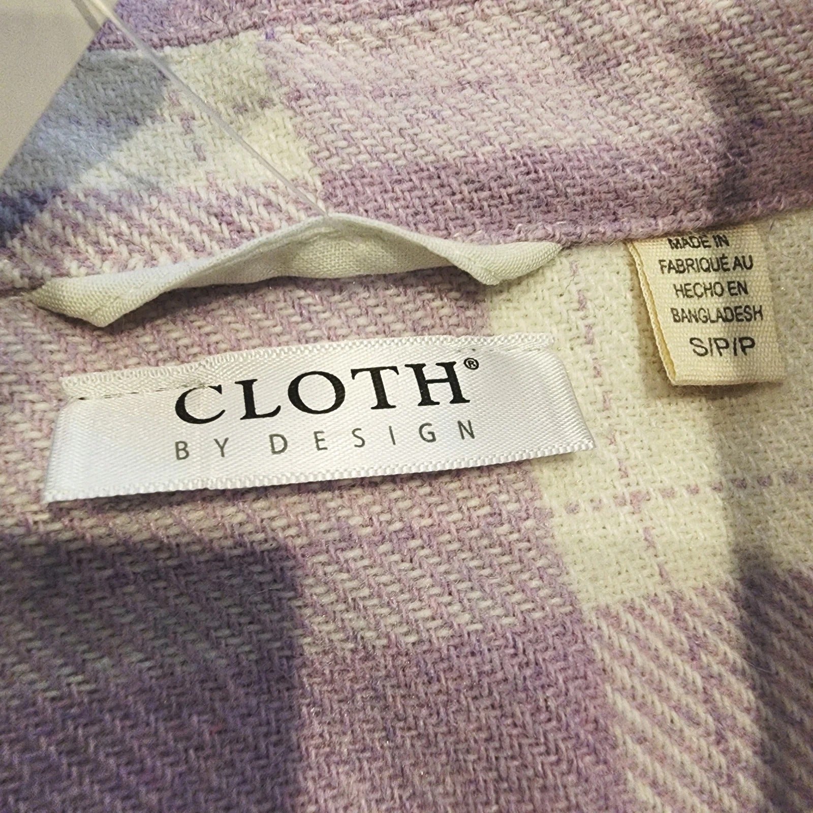 CLOTH BY DESIGN Sz S Lavender Buttoned Shacket Over Shirt