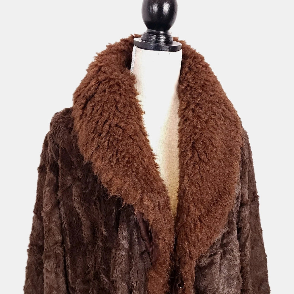 Layavi Faux Fur Sz S Brown Vintage Coat