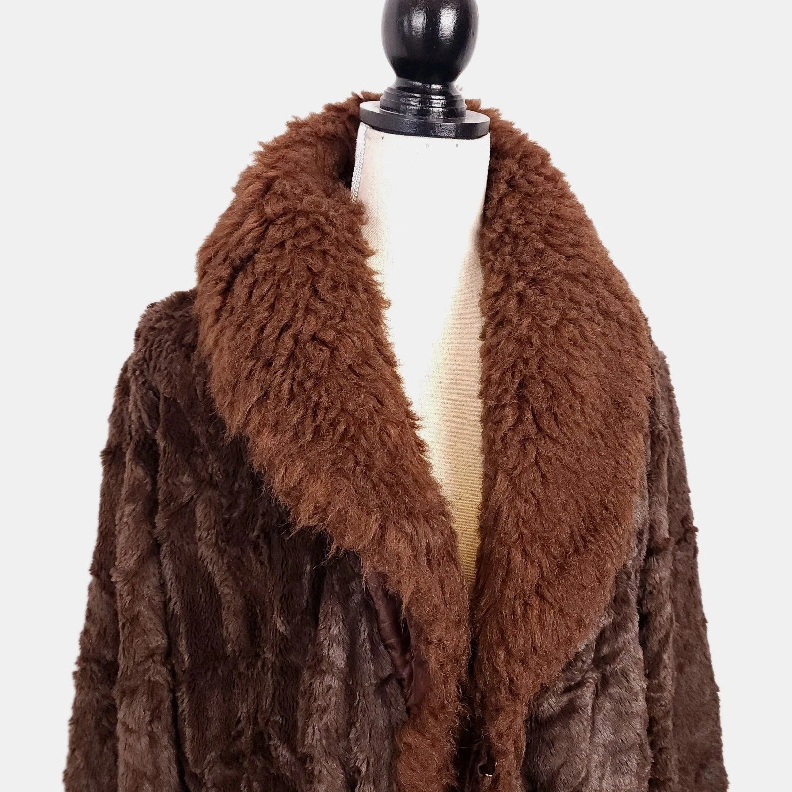 Layavi Faux Fur Sz S Brown Vintage Coat