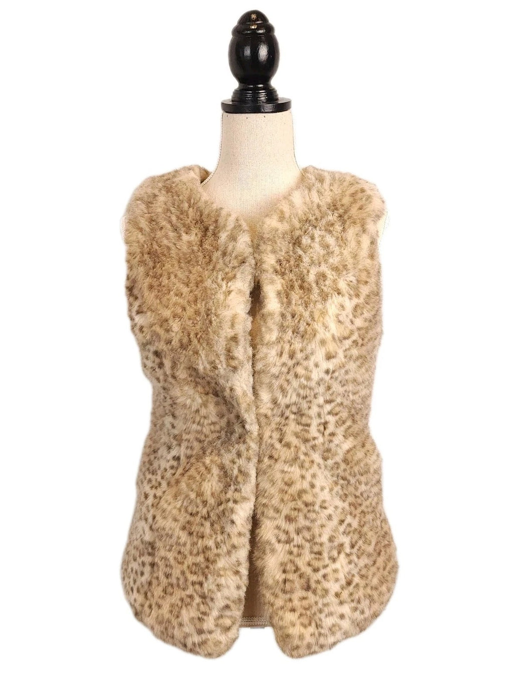 Lynx Faux Fur Sz M Vest Beige