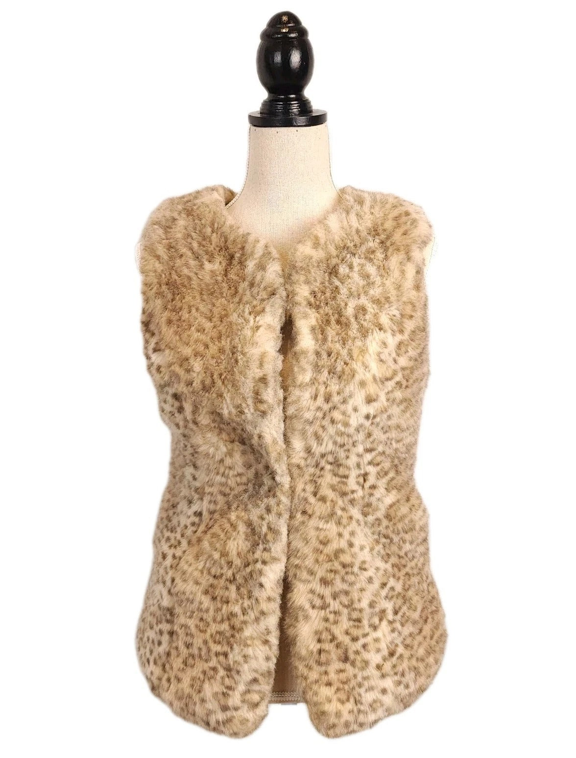 Lynx Faux Fur Sz M Vest Beige