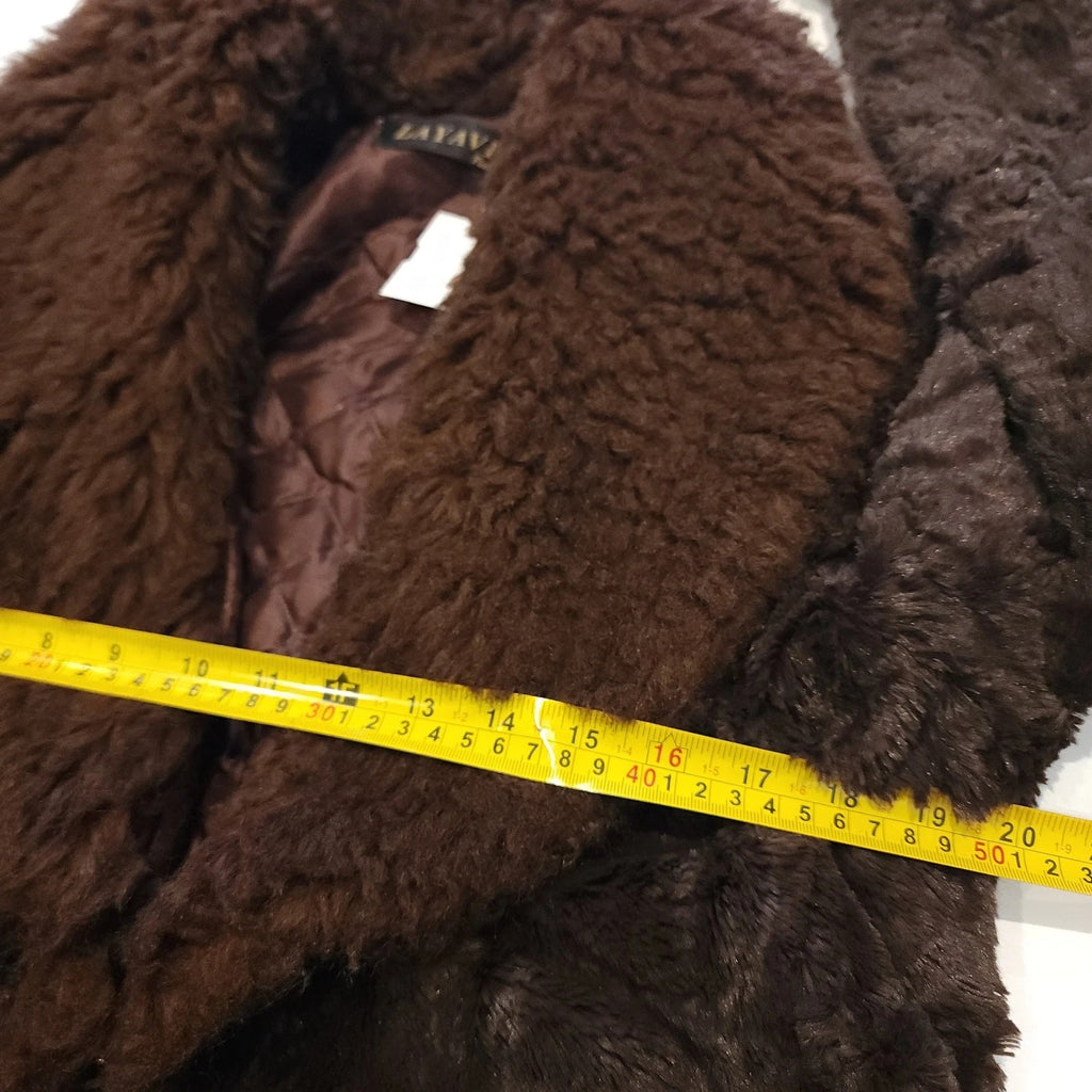 Layavi Faux Fur Sz S Brown Vintage Coat