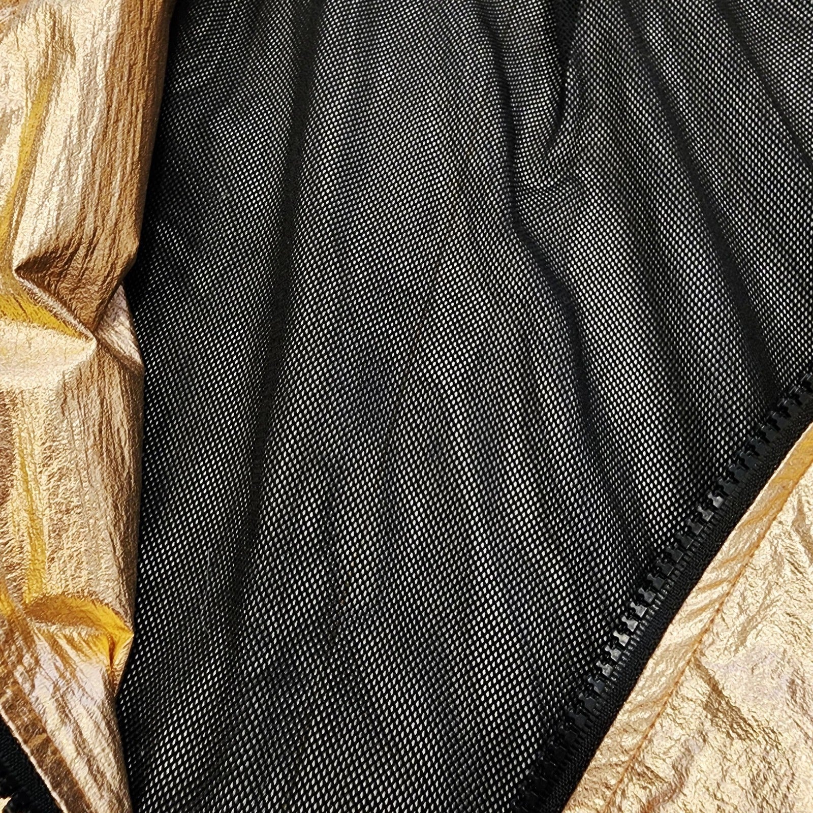 Sweet RAIN Metallic Gold XL Windbreaker Jacket Full Zip