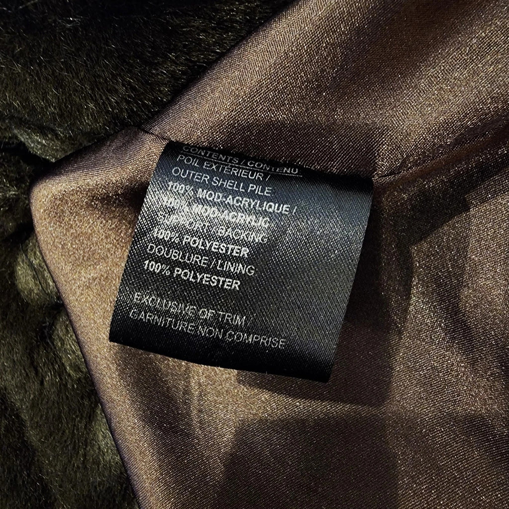 Tradition Velvet Charcoal Gray Faux Fur Knee-length Overcoat Sz L