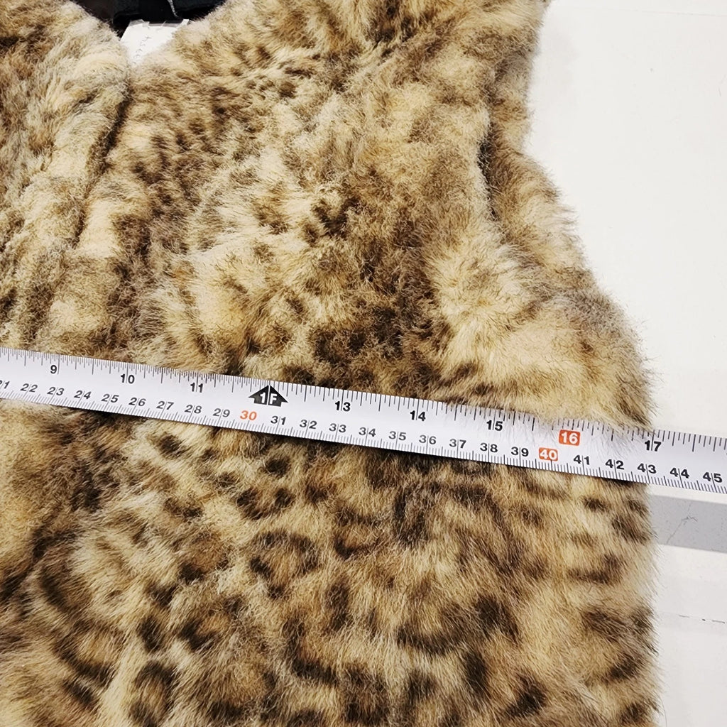 Lynx Faux Fur Sz M Vest Beige