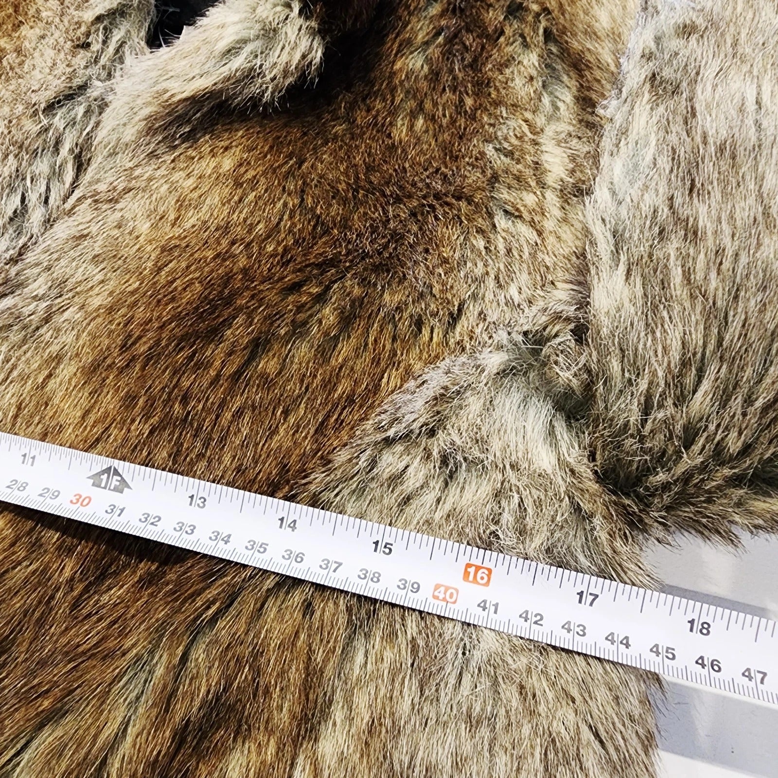 UNREAL FUR sz S Short Cropped High Collar Natural Brown Faux Fur Jacket