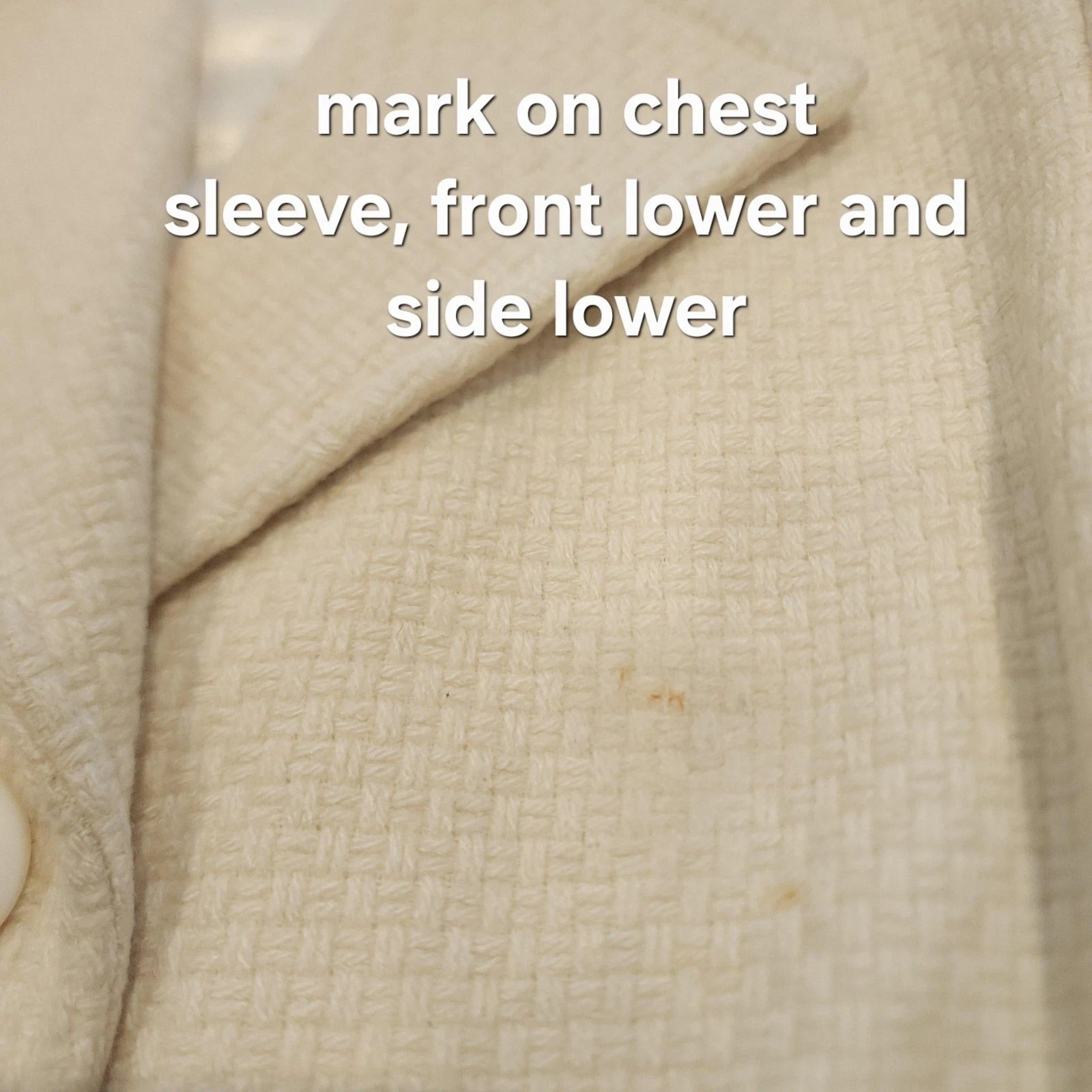 Reitmans Single-breast Buttoned Long Ivory Tweed Overcoat Sz Medium
