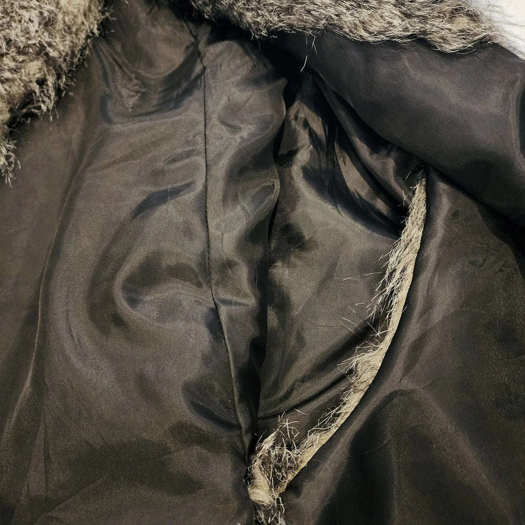 Cynthia Rowley Sz M Faux Fur Cape Gray