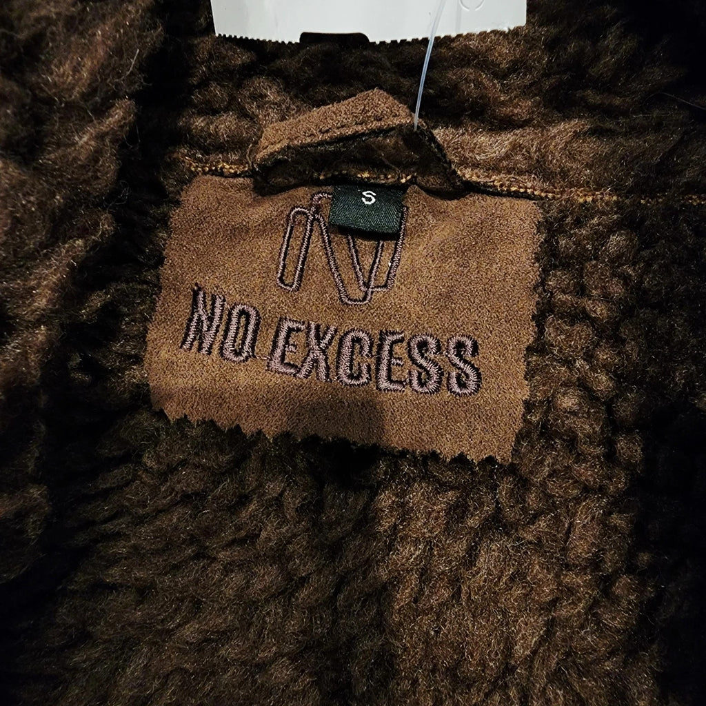 Faux Shearling Mocha Brown Sz S Overcoat