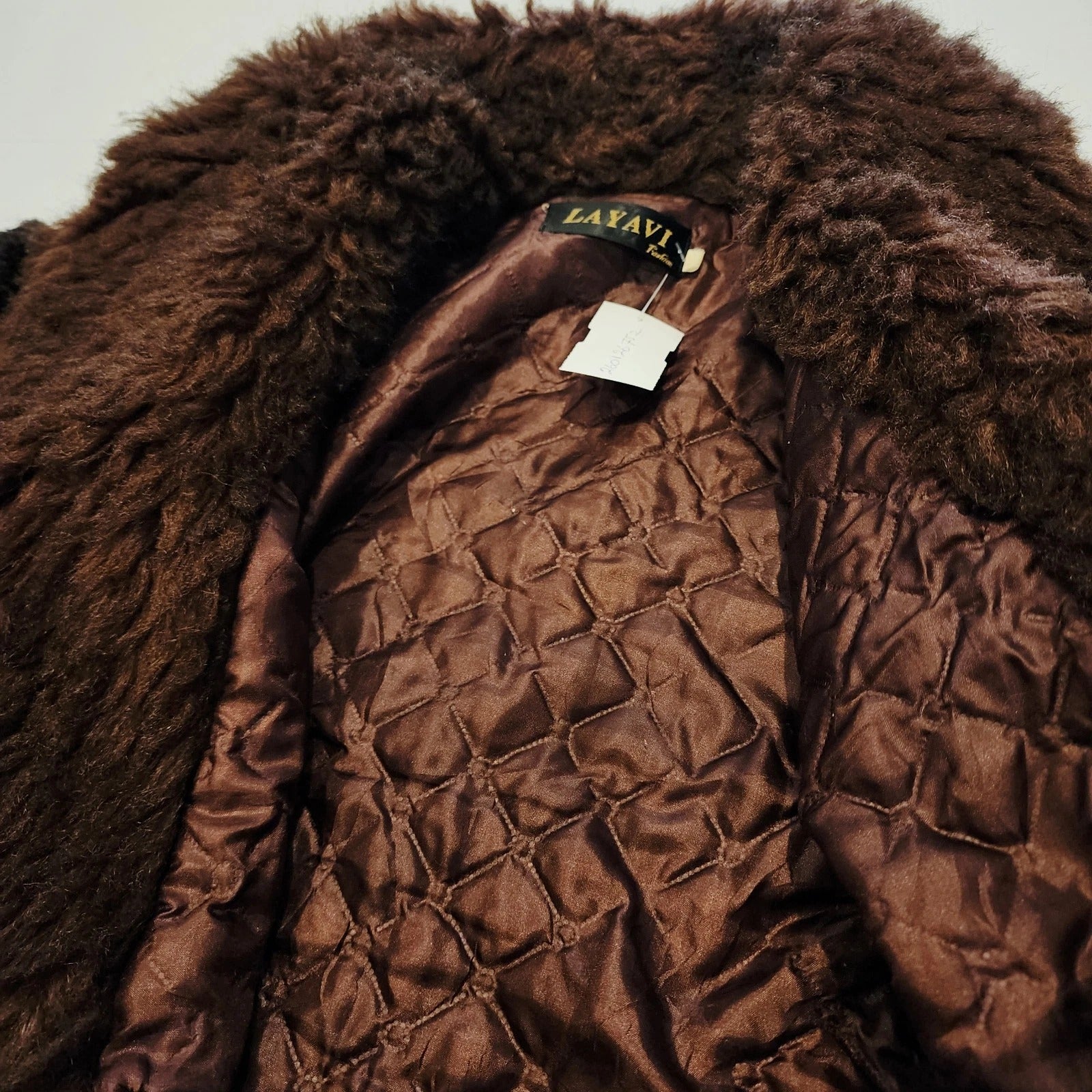 Layavi Faux Fur Sz S Brown Vintage Coat