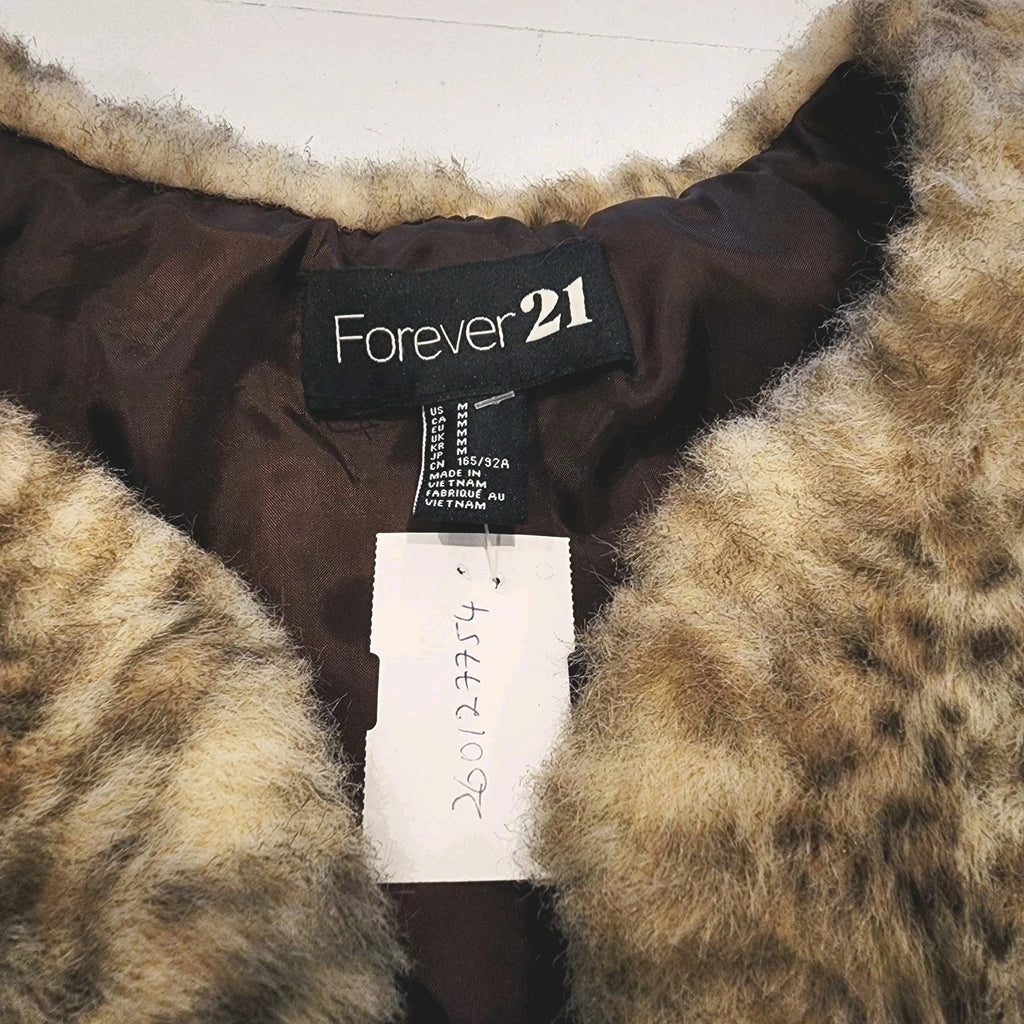 Lynx Faux Fur Sz M Vest Beige