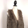 JUSTFAB Mocha Brown Shaggy Faux Fur Vest Fits Size Large