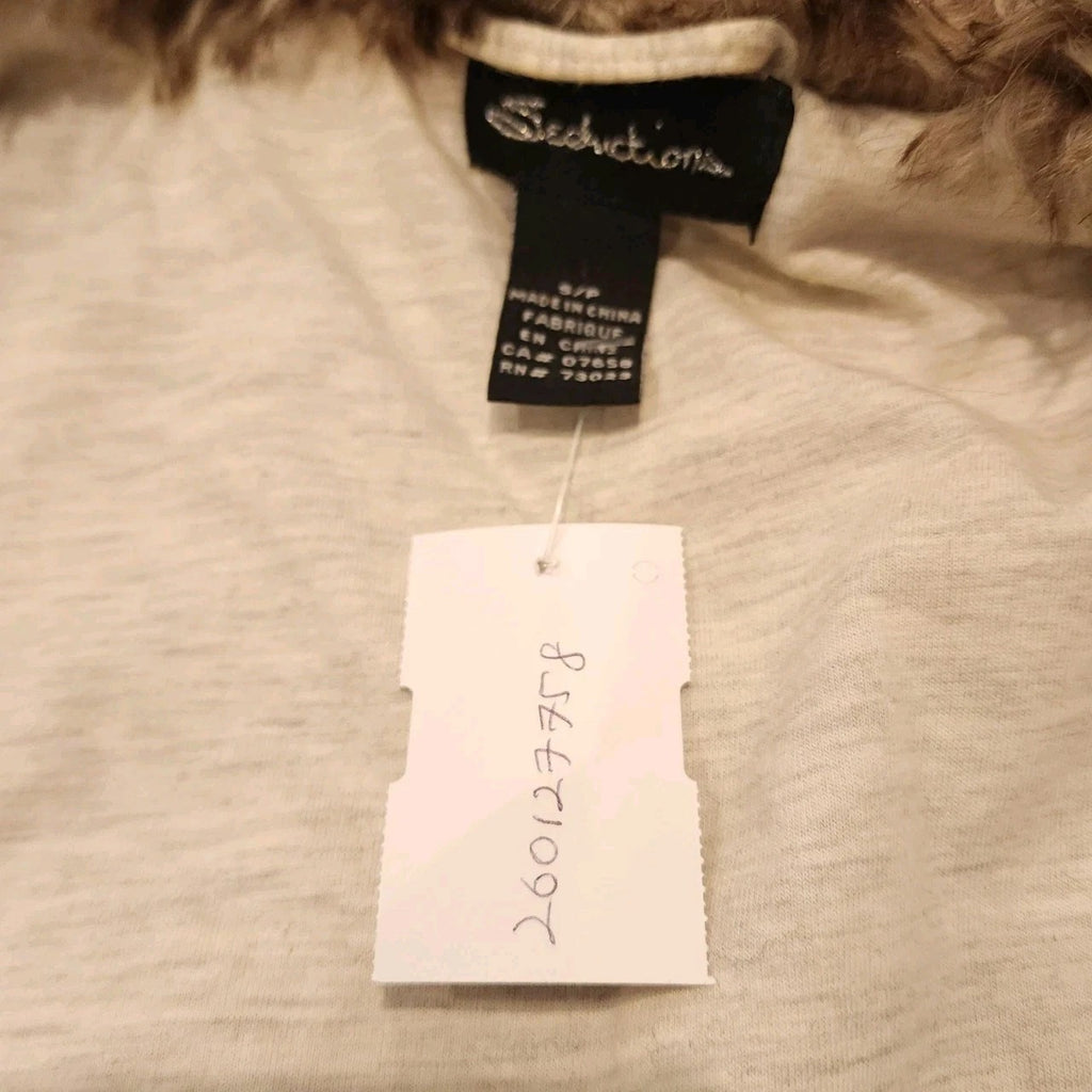 Seduction Sz S Brown Faux Fur Vest
