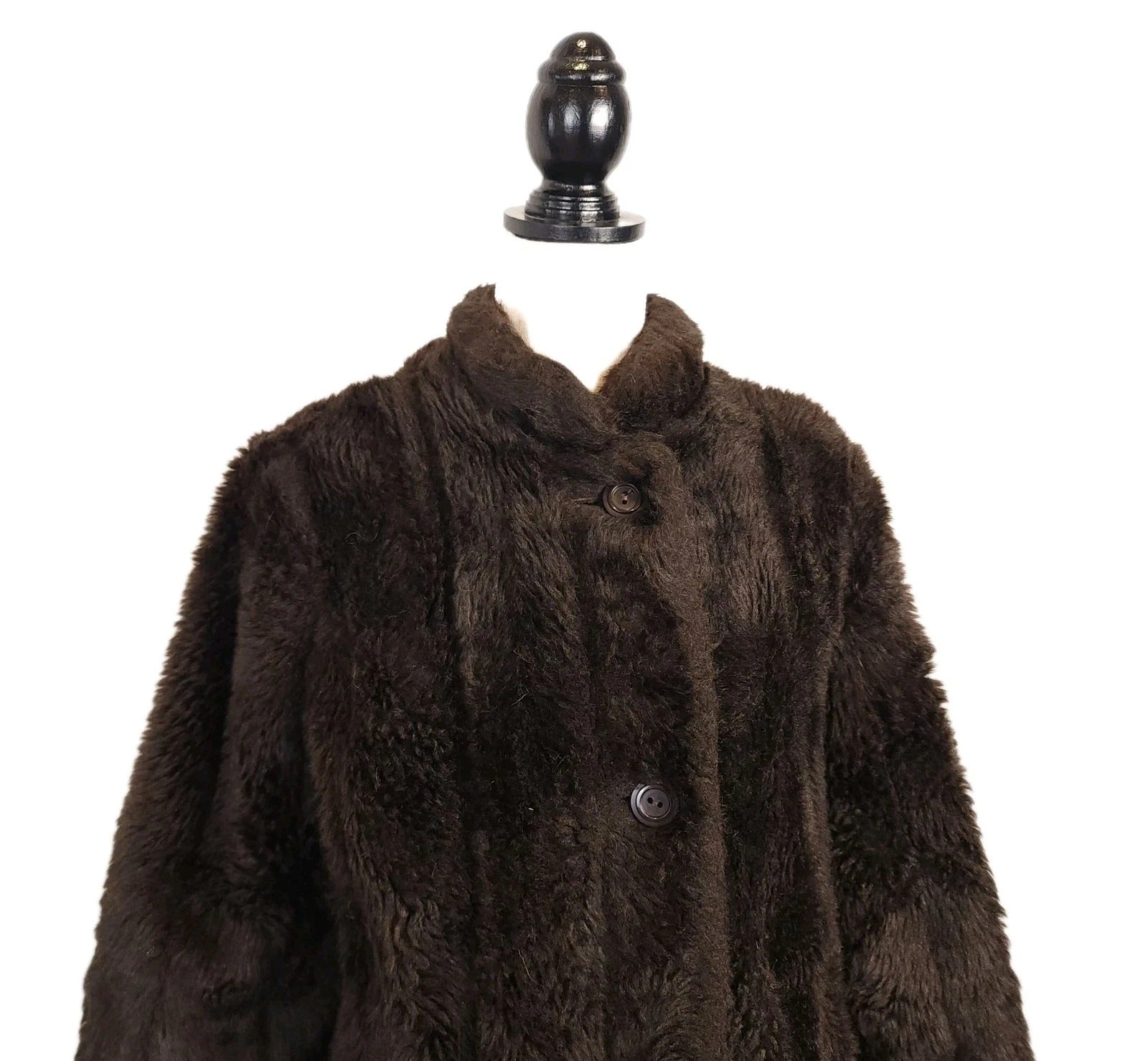 Vintage Faux Fur Sz L Brown Coat
