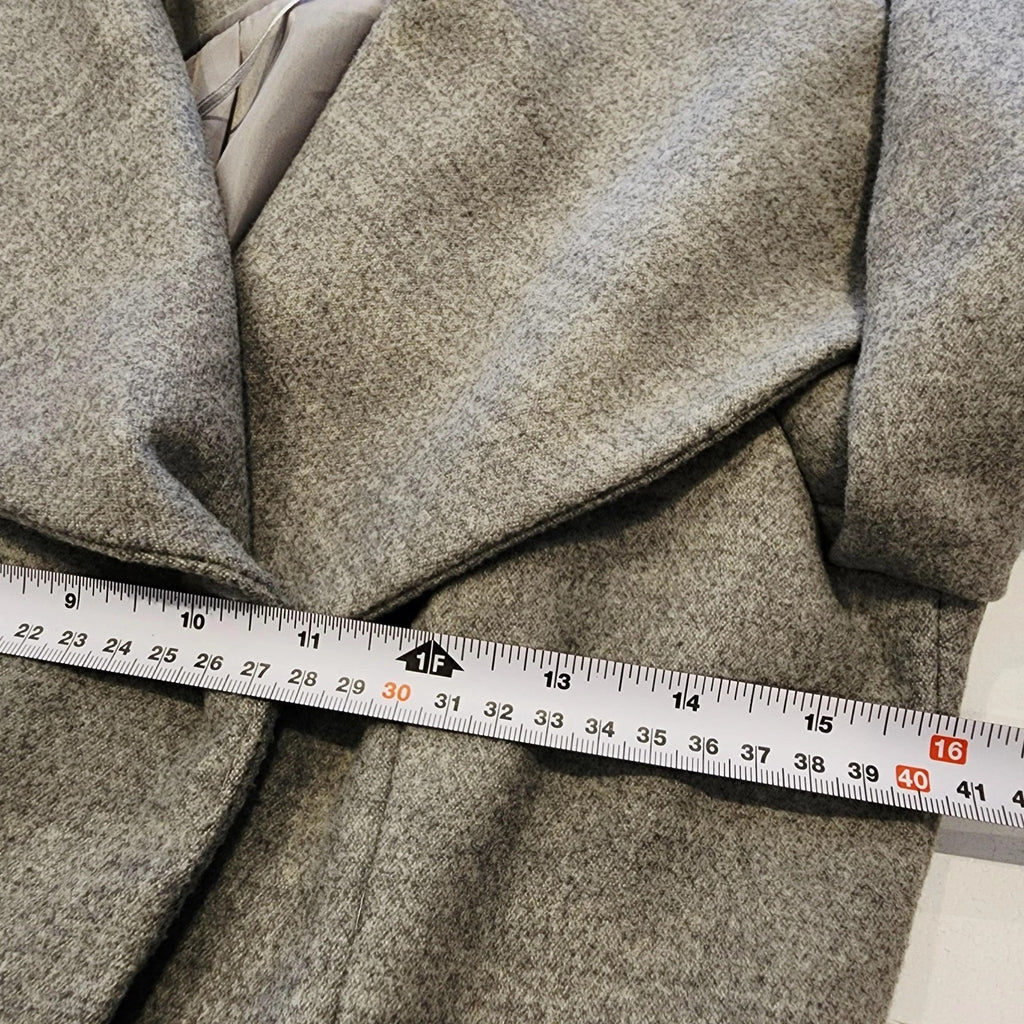 Miss Selfridge A-line Gray Sz Small Wide Lapels Snap Closures Coat
