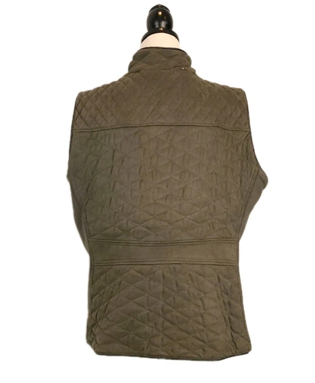 Diamond Quilted Motorcycle Vest Army Green XL Tribal