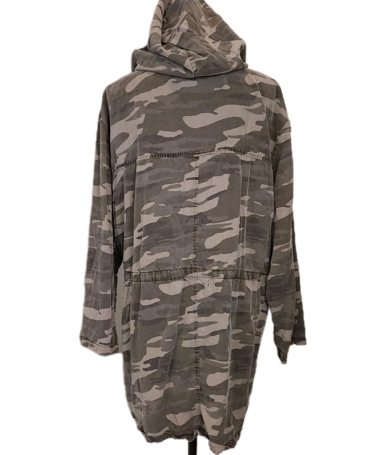 Distressed Camoflauge 2XL Canvas Utility Parka Jacket Full Zip Hood