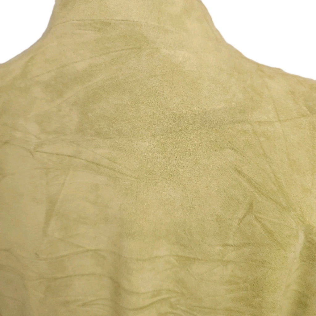 Olsen Cafe Racer Sz L Geniune Leather Biker Jacket Moss Green Full Zip