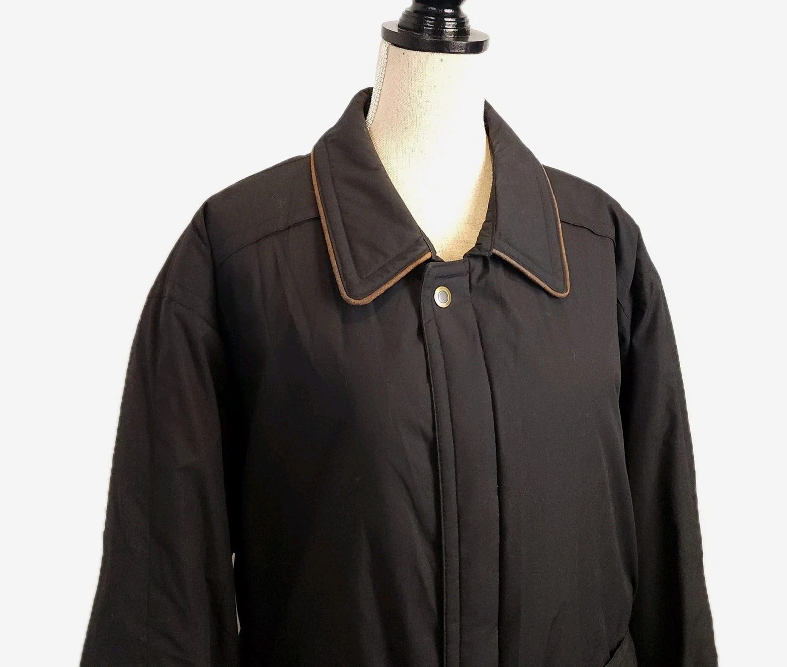 Boulevard Club XL Belted Padded Winter Overcat Full Length Charcoal Gray VTG